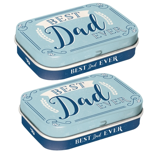 2PK Nostalgic Art 6cm Mint Tin Box Best Dad Ever Fresh Breath Hard Candy Mints