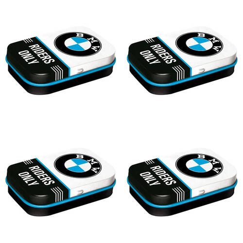 4PK Nostalgic-Art Pocket Mint Tin Box BMW Riders Only 4x6cm