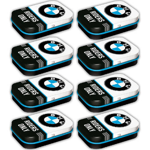 8PK Nostalgic-Art Pocket Mint Tin Box BMW Riders Only 4x6cm