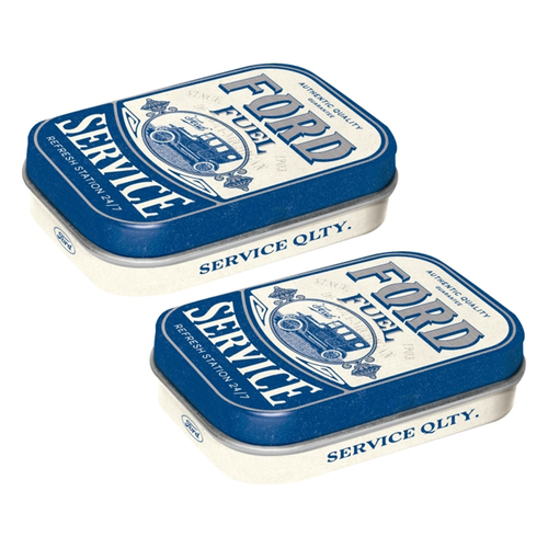 2PK Nostalgic Art 4x6cm Mint Box Metal Tin Ford Fuel Service