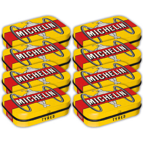 8PK Nostalgic-Art Pocket Mint Tin Box Michelin Tyres Bibendum 4x6cm - Yellow