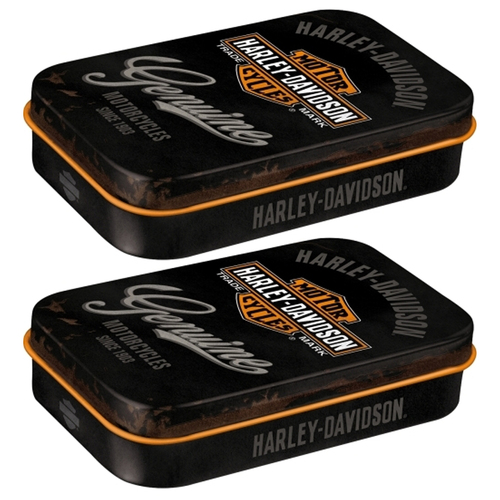 2PK Nostalgic Art 10cm Mint Tin Box XL Harley-Davidson Genuine Hard Candy