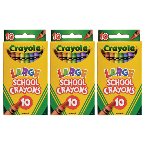 3x10pc Crayola Kids/Childrens Creative Large School Crayons 36m+
