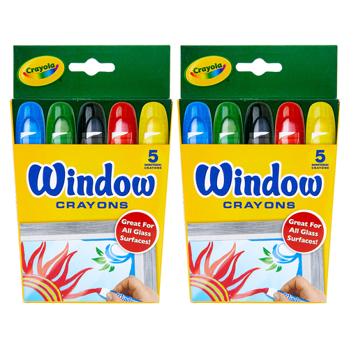 2x5pc Crayola Kids/Childrens Creative Washable Window Crayons