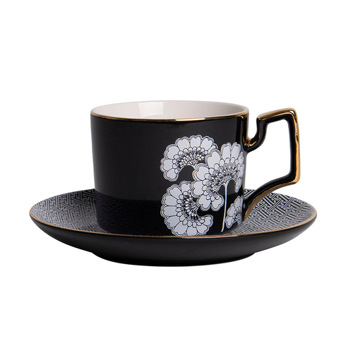 Ashdene Florence Broadhurst Black Cup & Saucer