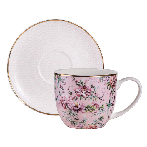 Ashdene Chinoiserie Cup & Saucer Set Pink 280ml