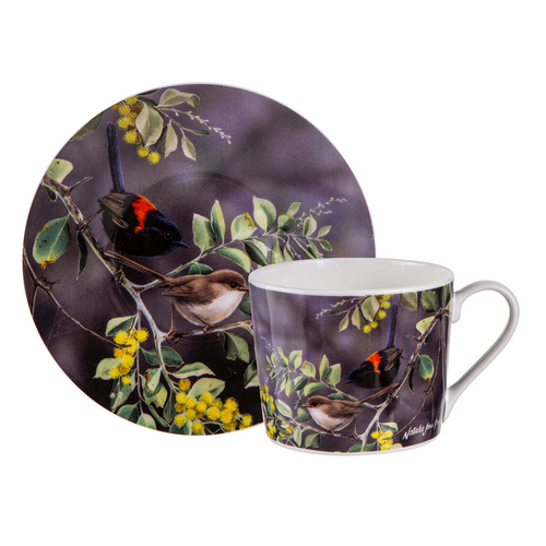 Ashdene Australian Wren Wattle Dance Cup & Saucer