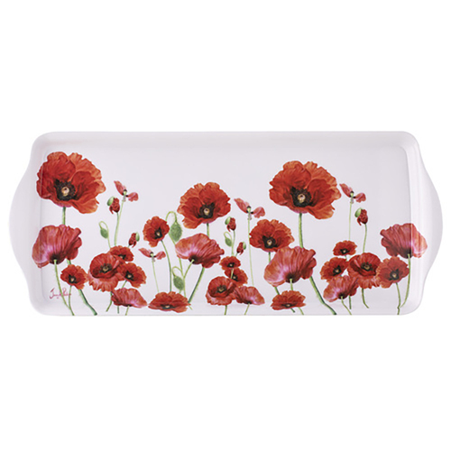Ashdene Red Poppies Melamine Biscuit/Cupcake/Sandwich 38x16.5cm Tray