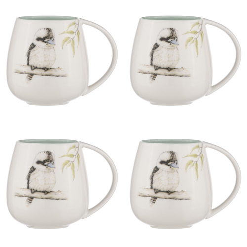 4PK Ashdene Bush Buddies Kookaburra Snuggle 500ml Mug - White