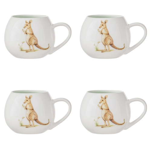 4PK Ashdene Bush Buddies Tea/Coffee Drink Cup Mini Hug 200ml Mug - Kangaroo