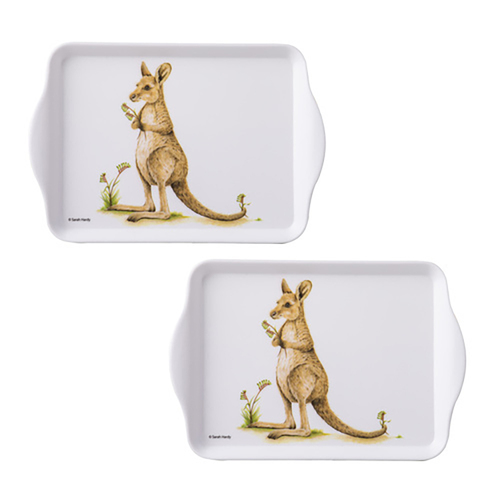 2pc Ashdene Bush Buddies Melamine 21x14.2cm Scatter Tray - Kangaroo