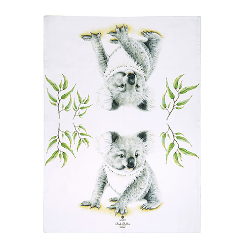 Ashdene Bush Buddies Koala Cotton Kitchen Towel - White