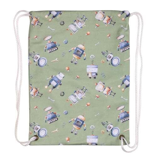 Ashdene Robots 28x37cm Drawstring Swim Tote Bag - Green