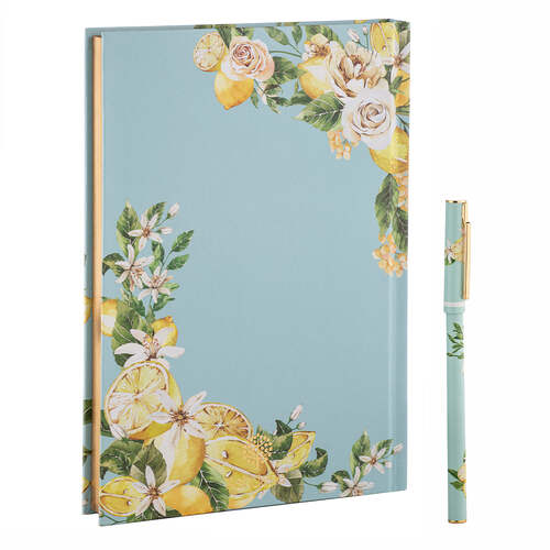 Ashdene Citrus Blooms Stationery Gift Set - Blue/Lemon