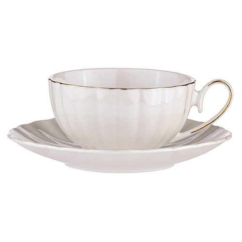 Ashdene Parisienne Pearl Tea/Coffee Cup & Saucer - White