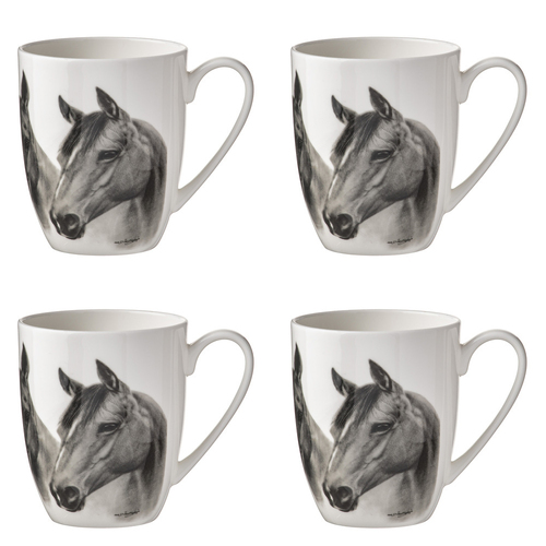 4PK Ashdene Trio Chessnut 12cm Coffee/Tea Drink Mug - White