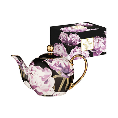 Ashdene Dark Florals Peony 1100ml Teapot w/ Stainless Steel Infuser