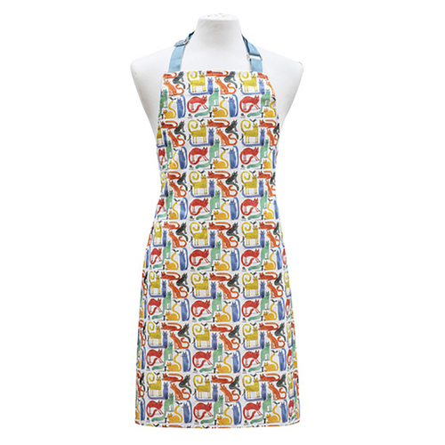 Ashdene Quirky Cats Printed 70x89cm Cotton Kitchen Cooking Adjustable Apron