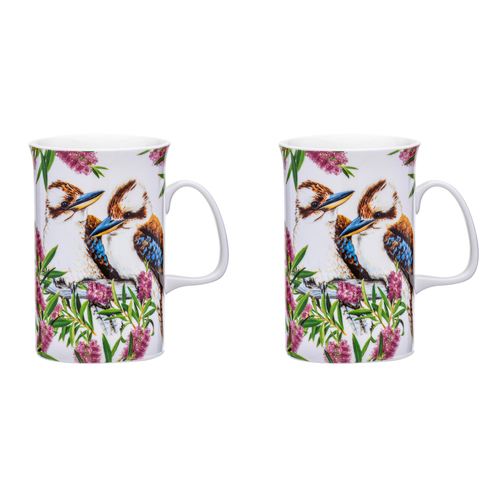 2PK Ashdene Australian Birds 320ml Coffee Mug - Kookaburras