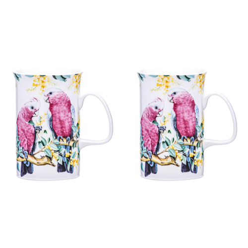 2PK Ashdene Australian Birds 320ml Coffee Mug - Galahs