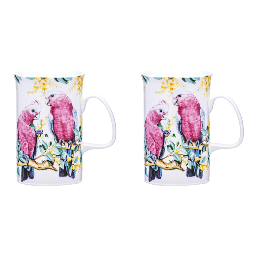 2PK Ashdene Australian Birds 320ml Coffee Mug - Galahs