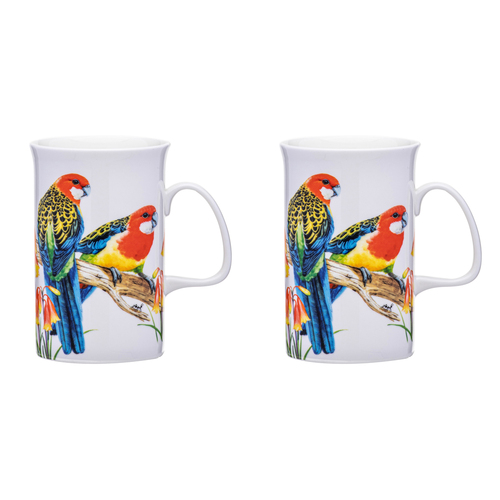 2PK Ashdene Australian Birds 320ml Coffee Mug - Eastern Rosellas