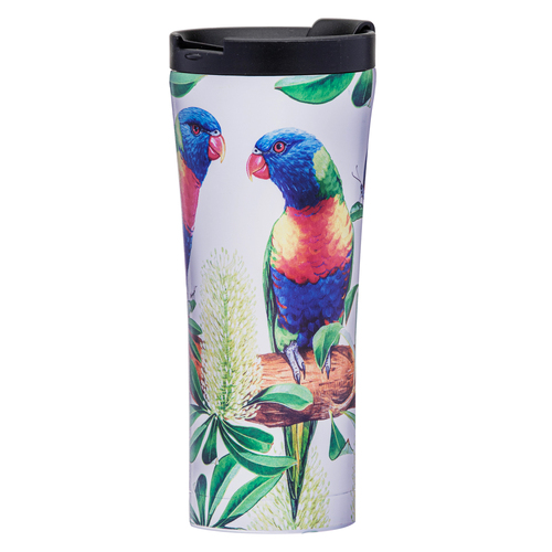 Ashdene Australian Birds 500ml Insulated Travel Mug - Rainbow Lorikeets