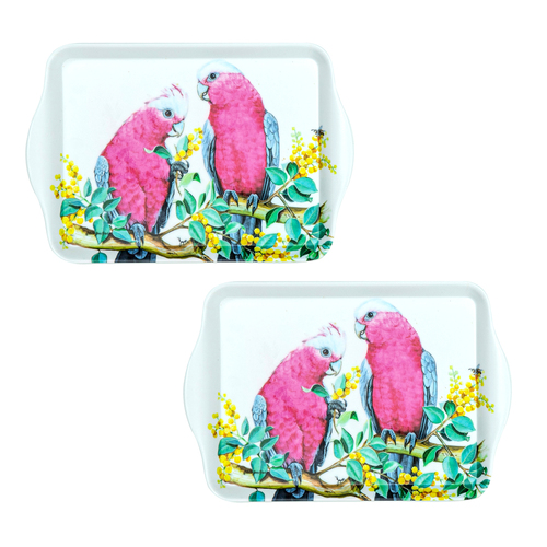 2pc Ashdene Australian Birds 21cm Melamine Scatter Tray - Galahs