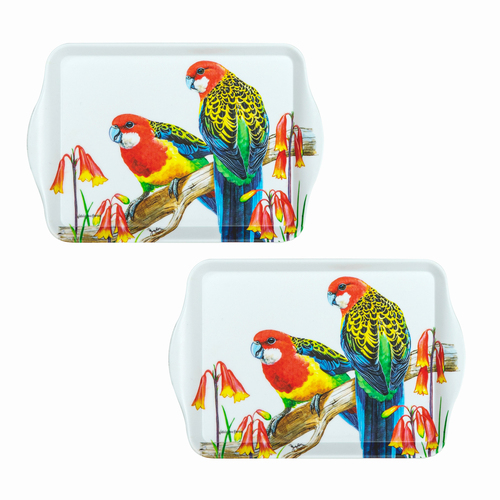 2pc Ashdene Australian Birds 21cm Melamine Scatter Tray - Eastern Rosellas