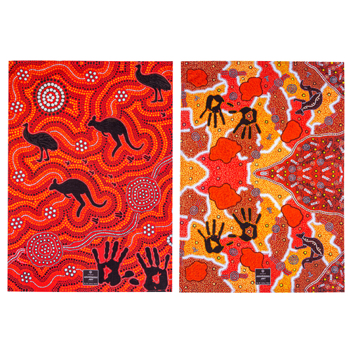 2pc Ashdene Maarakool Art Earth 70cm Cotton Kitchen Towel - Assorted