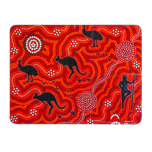 Ashdene Maarakool Art Fire-stick 30x40cm Glass Surface Protector Placemat