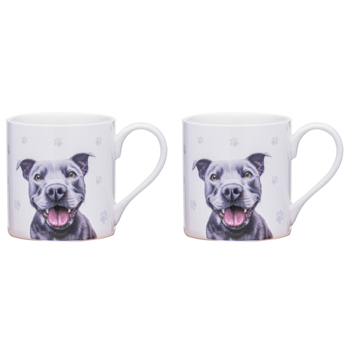 2PK Ashdene Paws & All 380ml Mug Coffee/Tea Cup - Staffy Terrier