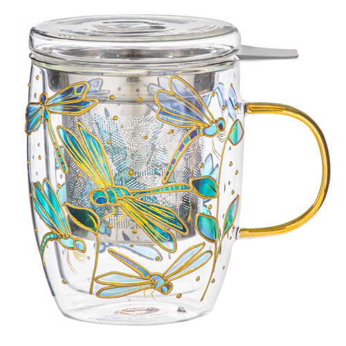 3pc Ashdene Natures Keepers 350ml Double Walled Mug w/ Infuser - Dragonfly