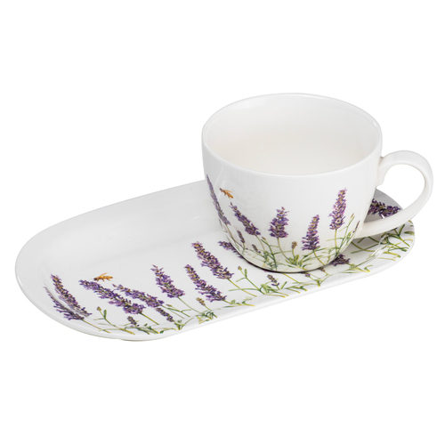 2pc Ashdene Lavender Fields Floral 500ml Mug & Plate Set