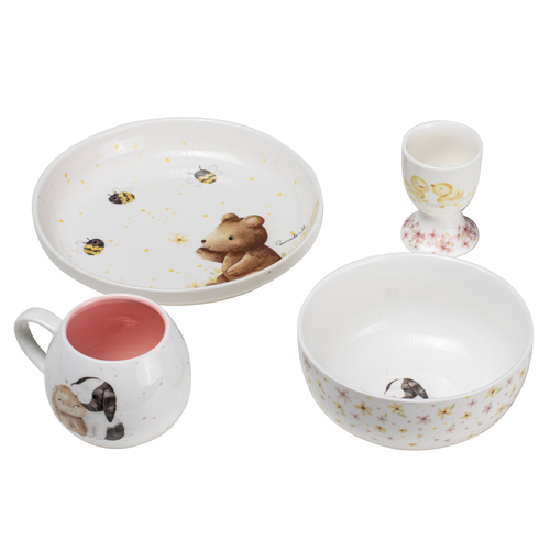 4pc Ashdene Little Darlings Kids Ceramic Mug/Egg Cup/Bowl/Plate Set