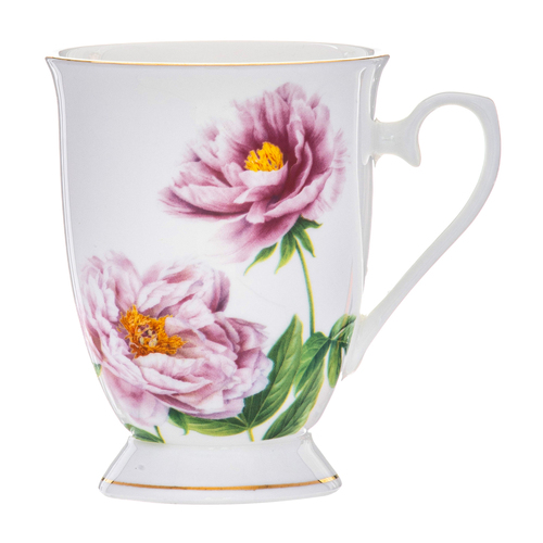 Ashdene Botanical Symphony 320ml Footed Mug - Peony