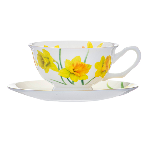 2pc Ashdene Botanical Symphony 220ml Cup & Saucer - Daffodil