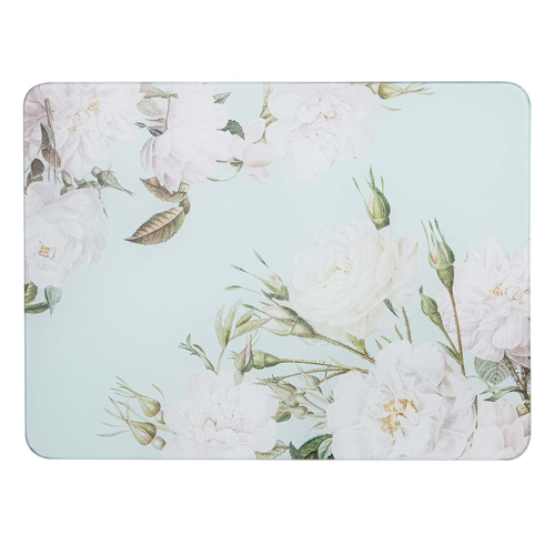 Ashdene Elegant Rose 30x40cm Glass Surface Protector Rectangle - Mint