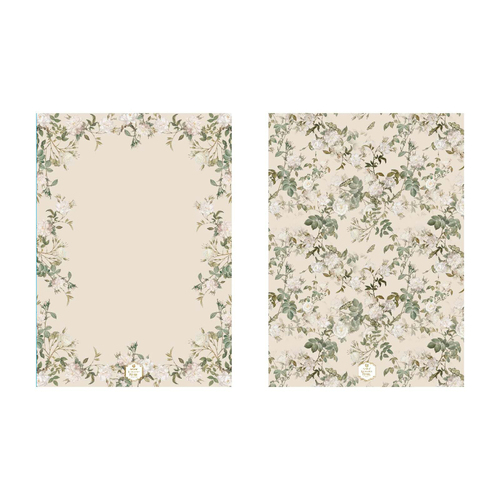 2PK Ashdene Cotton 70cm Elegant Rose Cream Kitchen Towel - Beige