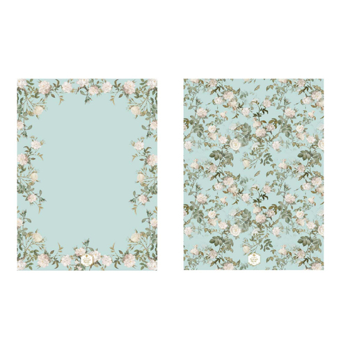 2PK Ashdene Cotton 70cm Elegant Rose Mint Kitchen Towel - Green