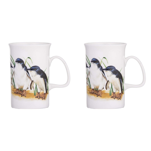 2PK Ashdene Australian Birds Fine Bone China 320ml/11.5cm Penguins Mug