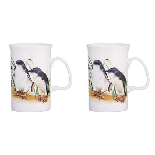 2PK Ashdene Australian Birds Fine Bone China 320ml/11.5cm Penguins Mug