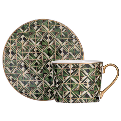 2pc Ashdene Decadence 15cm New Bone China Tea Cup/Saucer Set - Emerald