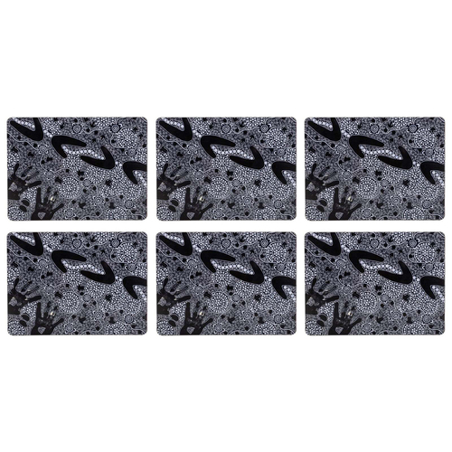 6pc Ashdene Hardboard/Cork 29cm Maintaining Our Culture Placemat - Black