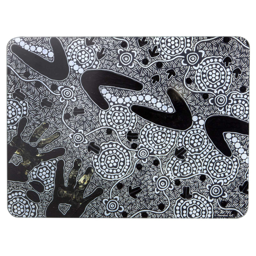 Ashdene Glass 40cm Maintaining Our Culture Surface Protector - Black
