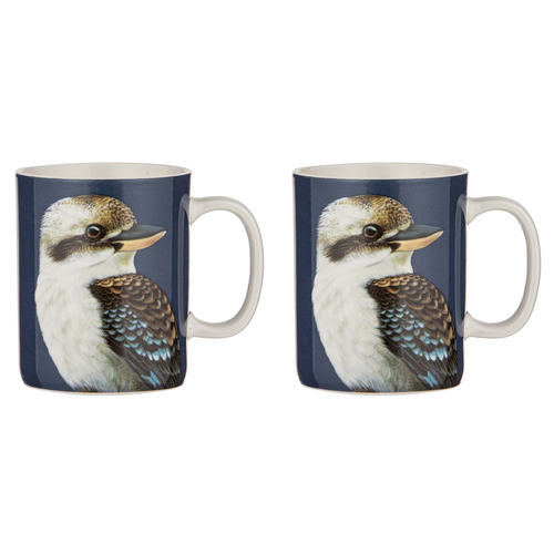 2PK Ashdene New Bone China 350ml Modern Birds Kookaburra Mug