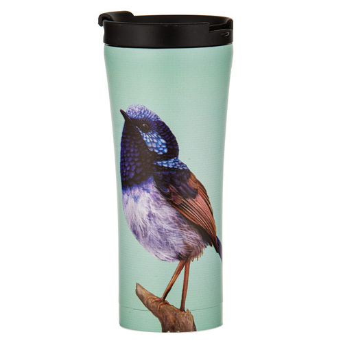 Ashdene Stainless Steel 500ml Modern Birds Wren Travel Mug w/ Lid