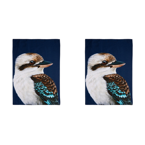 2PK Ashdene Cotton 70x50cm Modern Birds Kookaburra Kitchen Towel