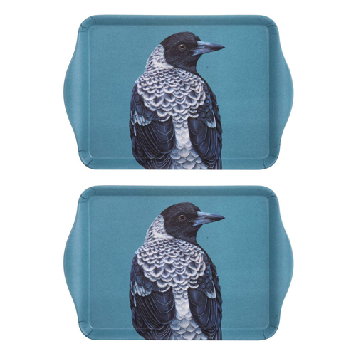 2PK Ashdene Matte Melamine Modern Birds Magpie 21cm Scatter Tray