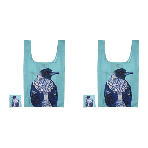 2PK Ashdene Plastic 64x36cm Modern Birds Wren Shopping Bag